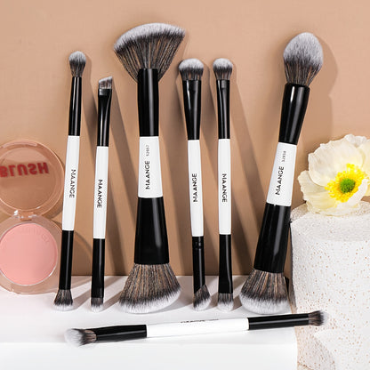 MAANGE 7-Piece Double-Head Makeup Brush Set – Soft Thick Bristles for Foundation, Powder, Blush & Travel-Friendly Beauty Application