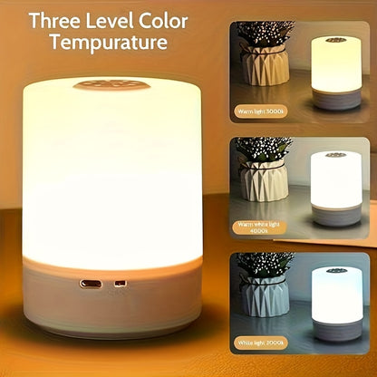 2026 Touch Bedside Lamp – Portable Dimmable LED Table Light with 3-Color Warm White Modes & USB Charging, Perfect Bedroom or Living Room Gift