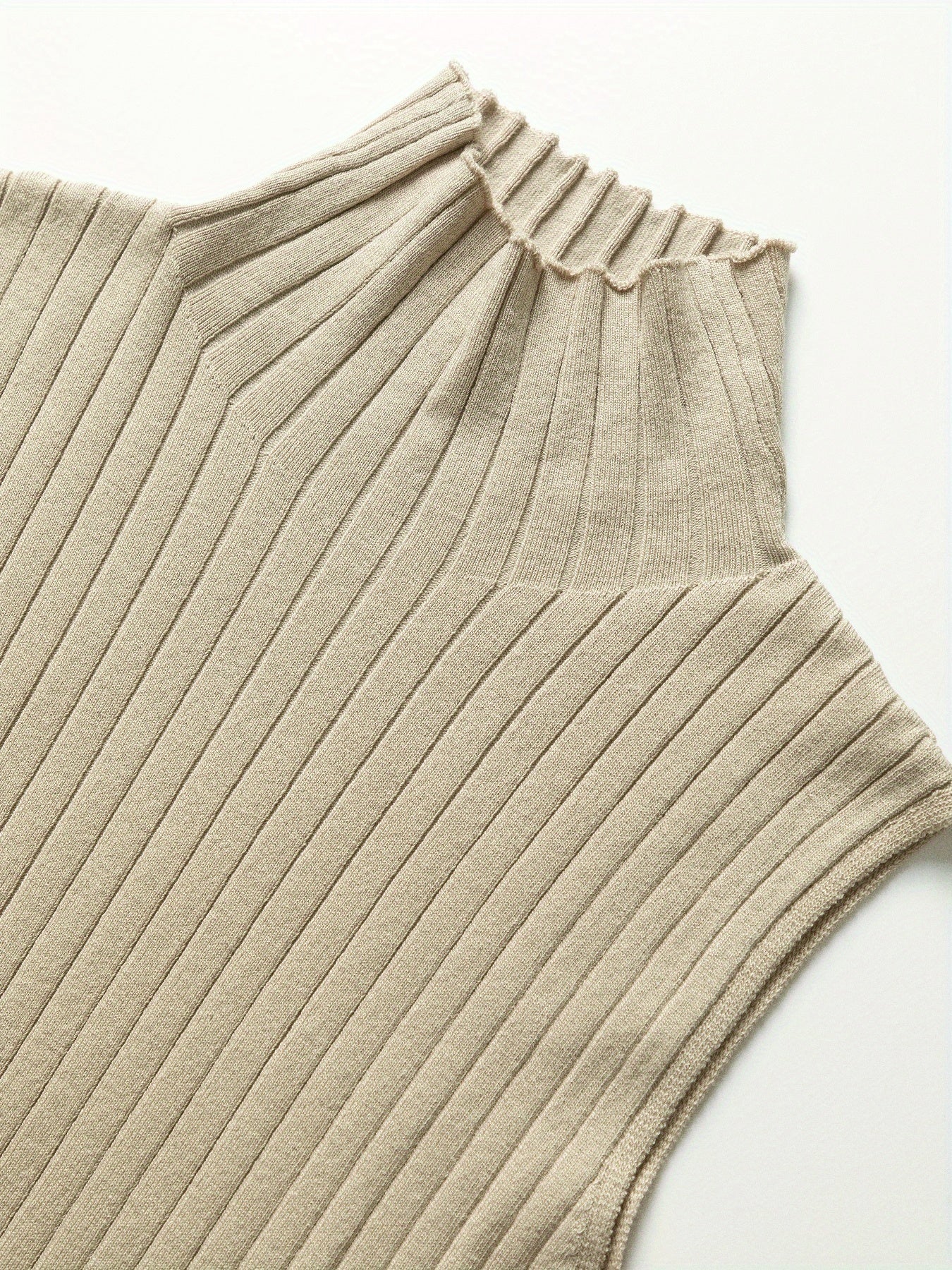 طقم بدلة شتوية منسقة للنساء من ثلاث قطع - كارديجان طويل كبير الحجم، سترة بياقة عالية وبنطلون واسع الساق، لون بيج مع حواف بيضاء، طقم مطاطي ومتعدد الاستخدامات للعمل أو الحفلات، قابل للغسل اليدوي