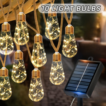 Solar Outdoor Fairy String Lights – 8-Mode LED Bulb Set (10/15/25 Bulbs) with Auto On/Off for Gardens, Fences, Parties, Weddings & Christmas Décor