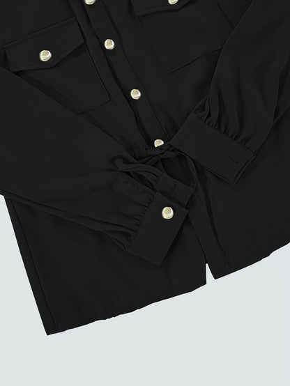 Elegant Women’s Drawstring Waist Top & Skirt Set – Spring/Autumn Collection