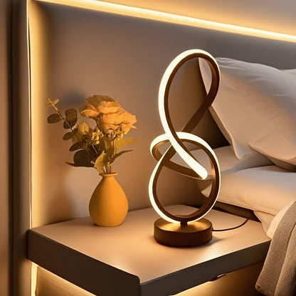 Modern Digital “8” Desk Lamp – USB Powered with 3-Color Dimming, Stylish Black Design for Bedroom & Living RoomDesk Lamp / Home Lighting