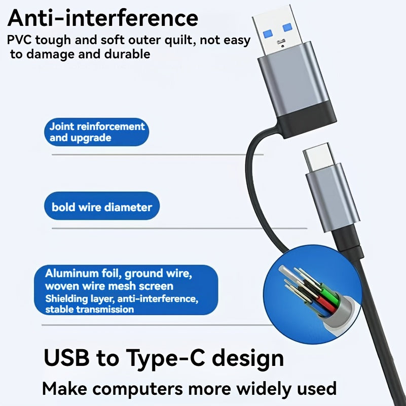 [8-in-1 USB Hub] 8-in-1 USB 3.0 Hub | Type-C Docking Station for Laptops & Desktops with Multi-Port Simultaneous Use, High-Speed Scaling, CD/TF Card Reader, Keyboard, Mouse, Hard Drive, and Fan Connections