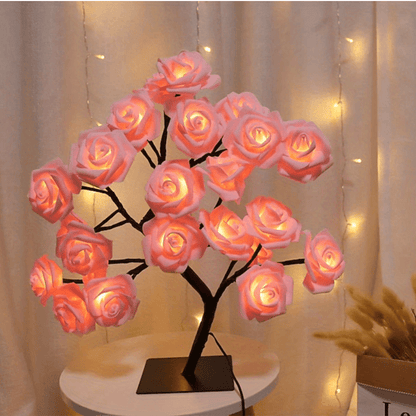 LED Rose Flower Lamp – Romantic 24-LED USB Fairy Light for Bedroom, Wedding & Valentine’s Day Decor