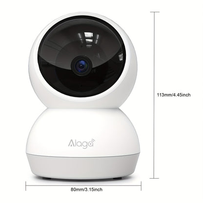 360° Panoramic 2K HD Security Camera – AI Motion Detection, Night Vision, 2.4G/5G WiFi, Google Assistant Compatible (Battery Not Included)