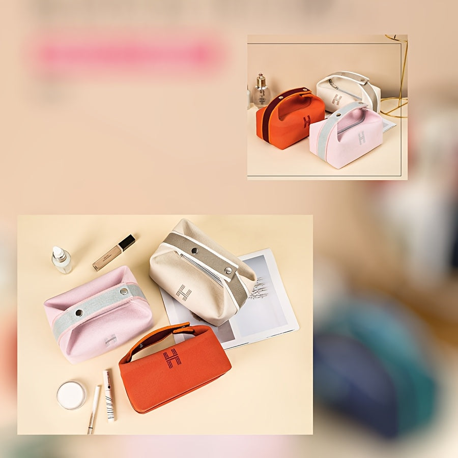 2pcs Chic Canvas Storage Bags – Portable Mini Organizers for Coins, Keys & Makeup, Stylish Travel Essentials