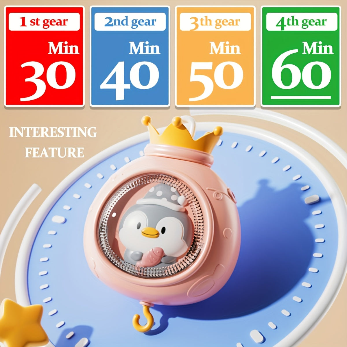 Penguin Baby Bed Mobile with Music & Lights - Rotating Brain-Stimulating Toy Featuring Adorable Penguins, Bears, and Animals - Ideal Christmas or Birthday Gift for Infants, Available in Pink/Blue, Random Colors, Penguin Gifts
