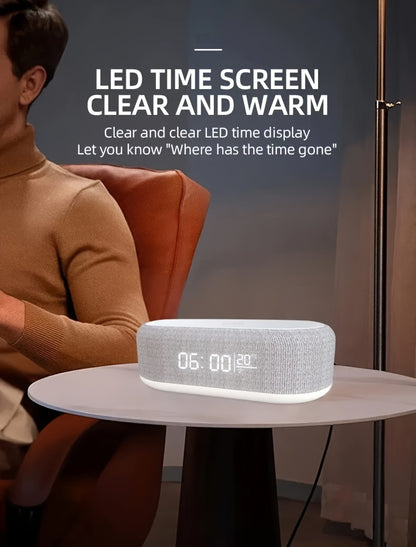 4-in-1 Night Light Alarm Clock with Wireless Charging – USB-C Digital Clock with Adjustable 3-Mode Lighting, Perfect for Travel