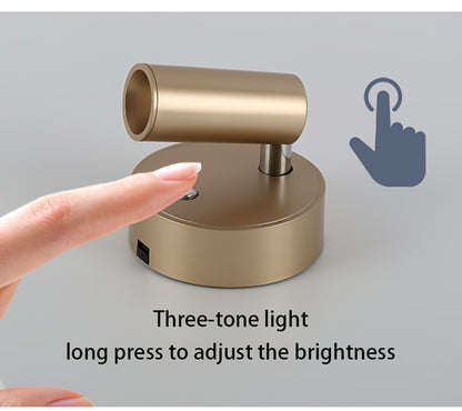 Touch Dimming LED Night Light – 3-Color Adjustable, Rechargeable Lamp for Bedroom, Reading & Living Spaces