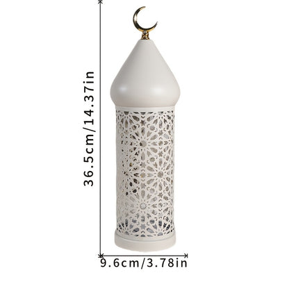 1pc Elegant Metal Hollow LED Decorative Lantern - Hollow for Airflow, Battery- Suitable for (Battery Not Included) - Desktop/Tabletop Light for Ramadan, Weddings, Birthdays, - Metal Frame, Traditional & Modern LED