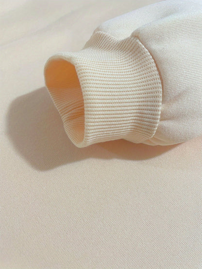 Women’s Winter Hooded Sweatshirt & Jogger Set – Casual Pullover with Letter Print, Pockets & Drawstring Waist