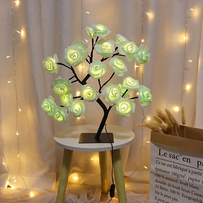 LED Rose Flower Lamp – Romantic 24-LED USB Fairy Light for Bedroom, Wedding & Valentine’s Day Decor