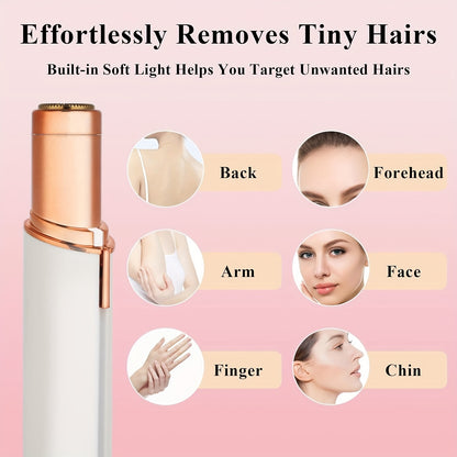 DM Facial Hair Removal for Women, Electric Painless USB Rechargeable Facial Hair Remover for Face, Lip, Leg LED Light