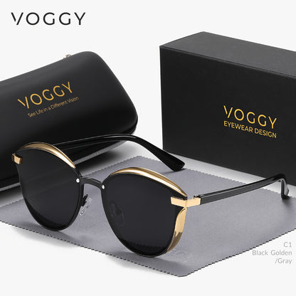 VOGGY Retro Butterfly Polarized Sunglasses – Stylish Metal Frame Eyewear for Men & Women, Perfect for Driving & Parties
