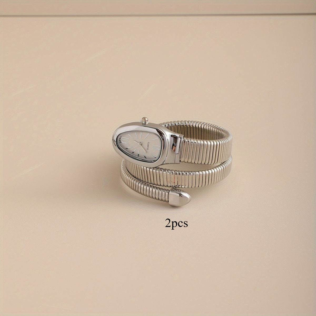 Bohemian Snake Quartz Watch – Stylish Flexible Coil Strap, Oval Case, Trendy Decorative Design, Perfect Gift for Women