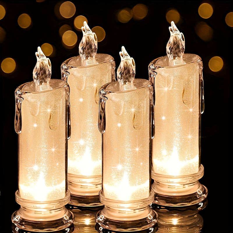 3pcs LED Flameless Candle Lights with Batteries - Perfect for Family Gatherings, Candlelight Dinners | Valentine's Day, Weddings, Birthdays, Bedroom Decor