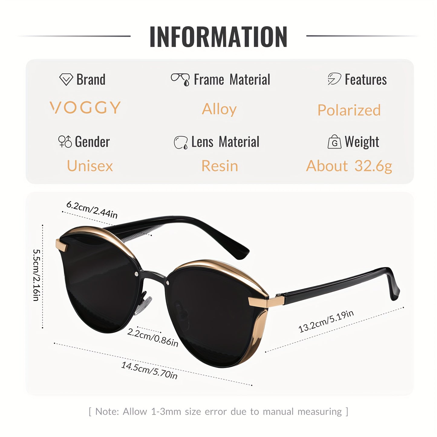 VOGGY Retro Butterfly Polarized Sunglasses – Stylish Metal Frame Eyewear for Men & Women, Perfect for Driving & Parties