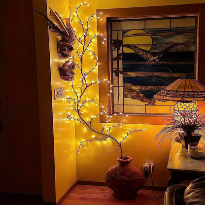 96-LED Willow Wall Lamp – Artificial Plant Branch Light for Elegant Bedroom & Living Room Decor