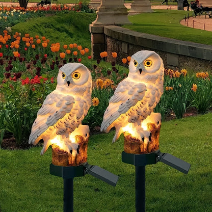 Owl Solar LED Garden Light – Resin Outdoor Decoration for Pathways, Camping & Bird-Deterrent Lighting
