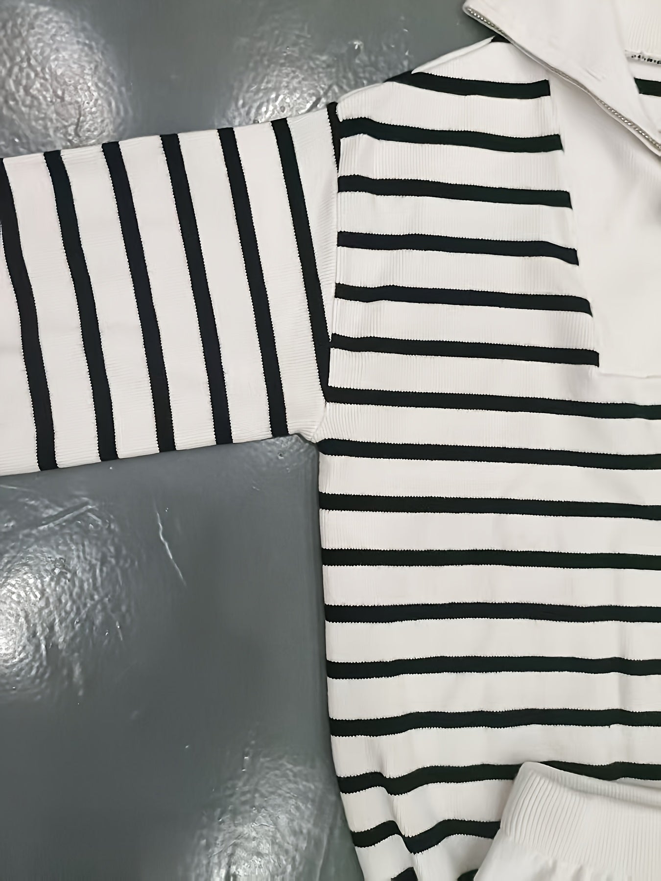 طقم هودي وبنطال مخطط عتيق للنساء - طقم بني مريح من قطعتين لفصل الخريف/الشتاء مع ياقة واقفة وأكمام طويلة وقصة فضفاضة غير رسمية