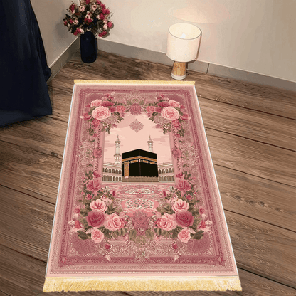 1pc 1pcs Luxurious Thick Prayer Mat Suitable for Islamic Home Prayer - Non-Slip Foldable Muslim Prayer, Machine Washable Soft Comfortable Prayerative Mat for &, Portable for Travel or Indoor Use with Tassels ()