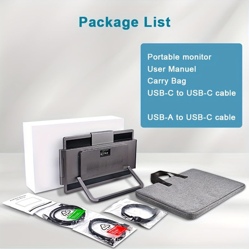 Premium UHD Laptop Screen Extender – 14" FHD 1920×1200 IPS Dual Display with Business Bag, Plug & Play for 13–17" Laptops