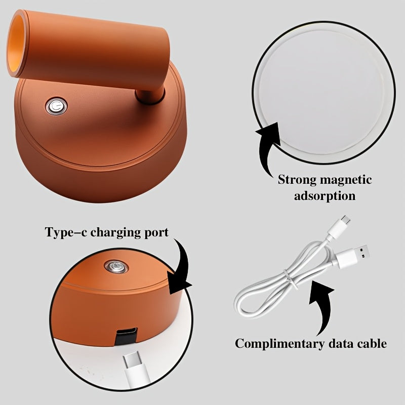 Touch Dimming LED Night Light – 3-Color Adjustable, Rechargeable Lamp for Bedroom, Reading & Living Spaces