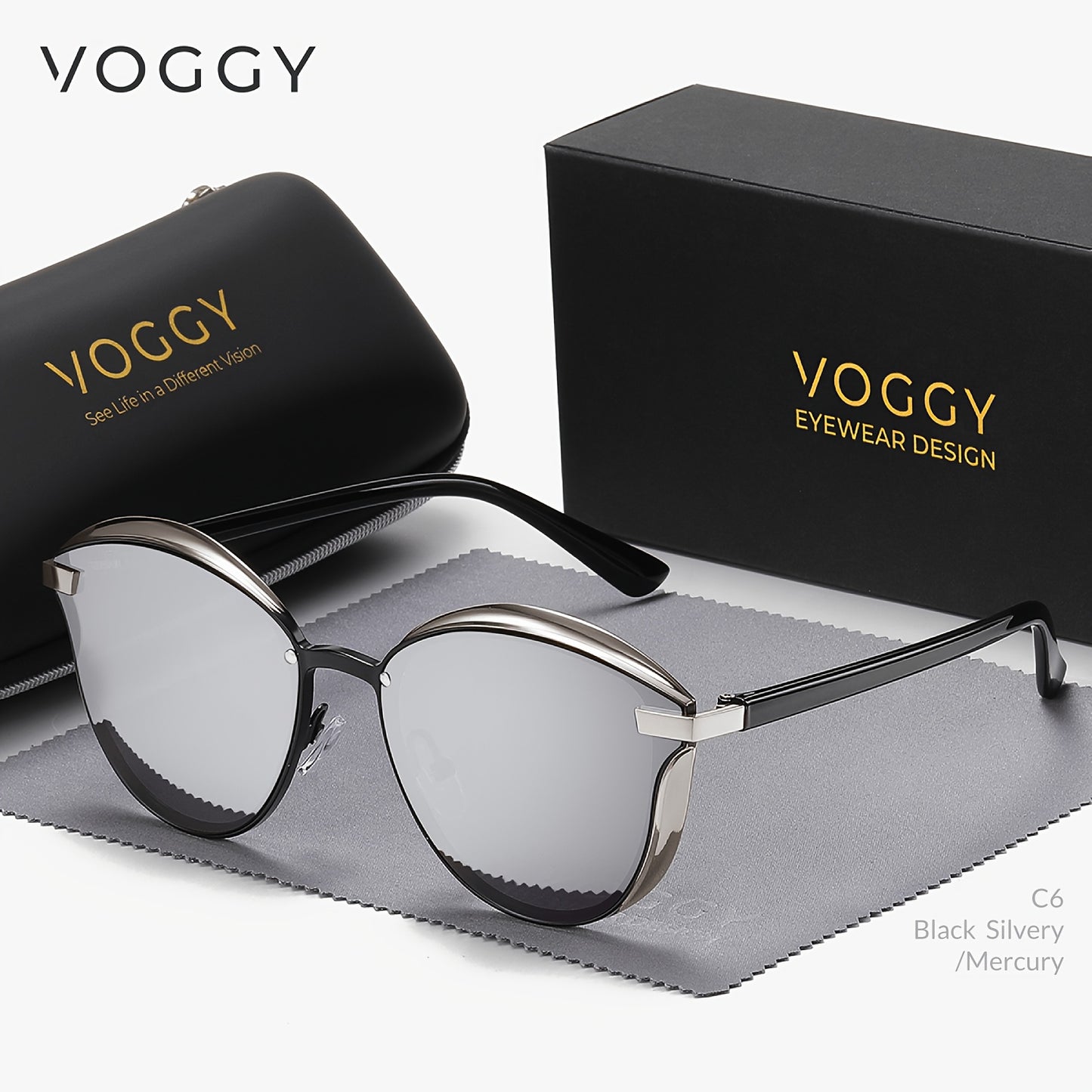 VOGGY Retro Butterfly Polarized Sunglasses – Stylish Metal Frame Unisex Eyewear for Driving & Parties
