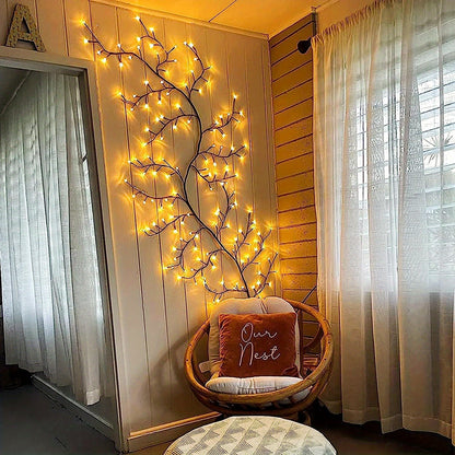 96-LED Willow Wall Lamp – Artificial Plant Branch Light for Elegant Bedroom & Living Room Decor