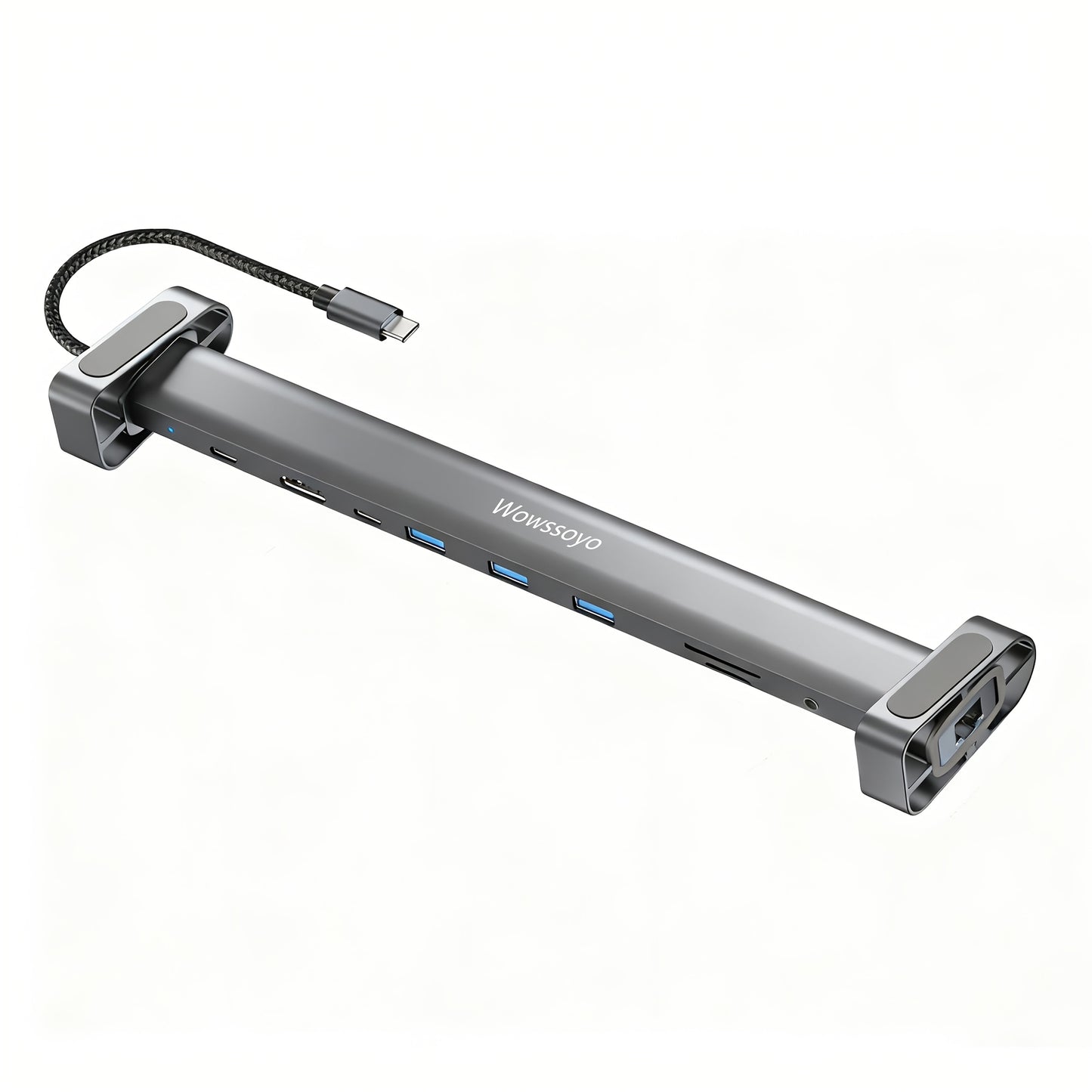 Wowssyo 10-in-1 USB-C Docking Station – Triple Display Hub with 4K HDMI, 100W PD, Ethernet, SD/TF, Audio & USB 3.0