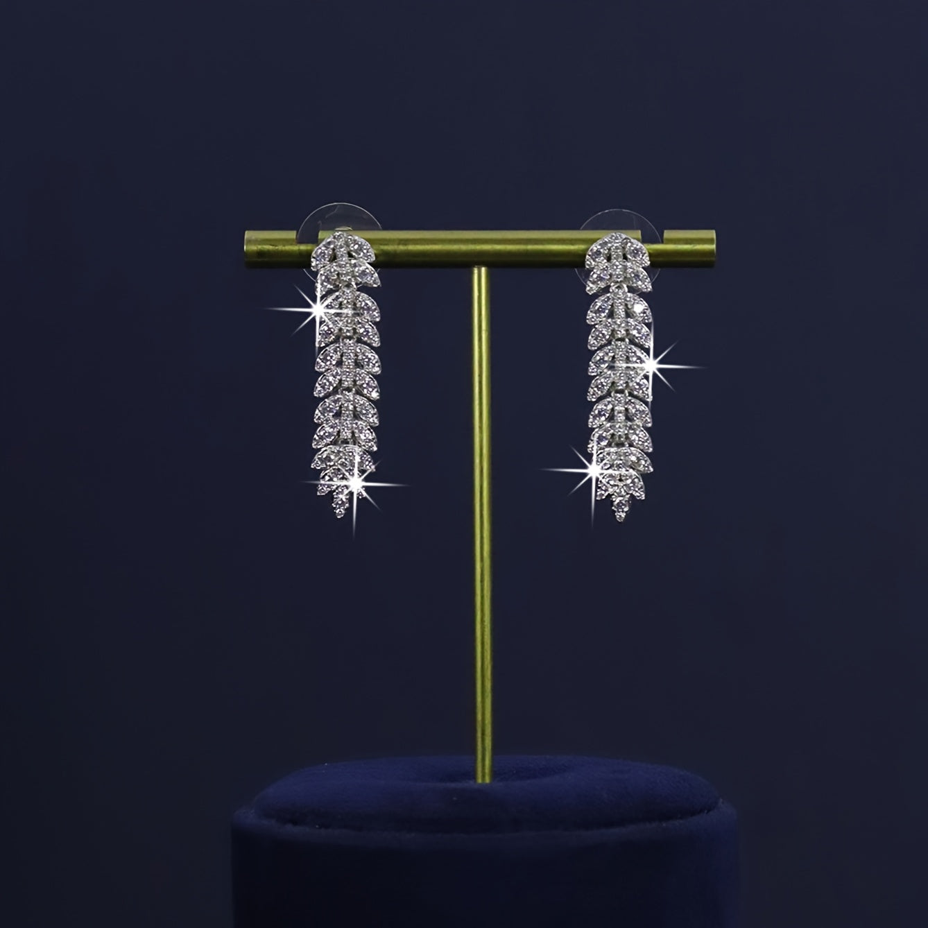 Women’s 5-Piece Leaf Design Bridal Jewelry Set – White Zirconia Ring, Necklace, Earrings & Bracelet for Weddings, Anniversaries & Valentine’s Day