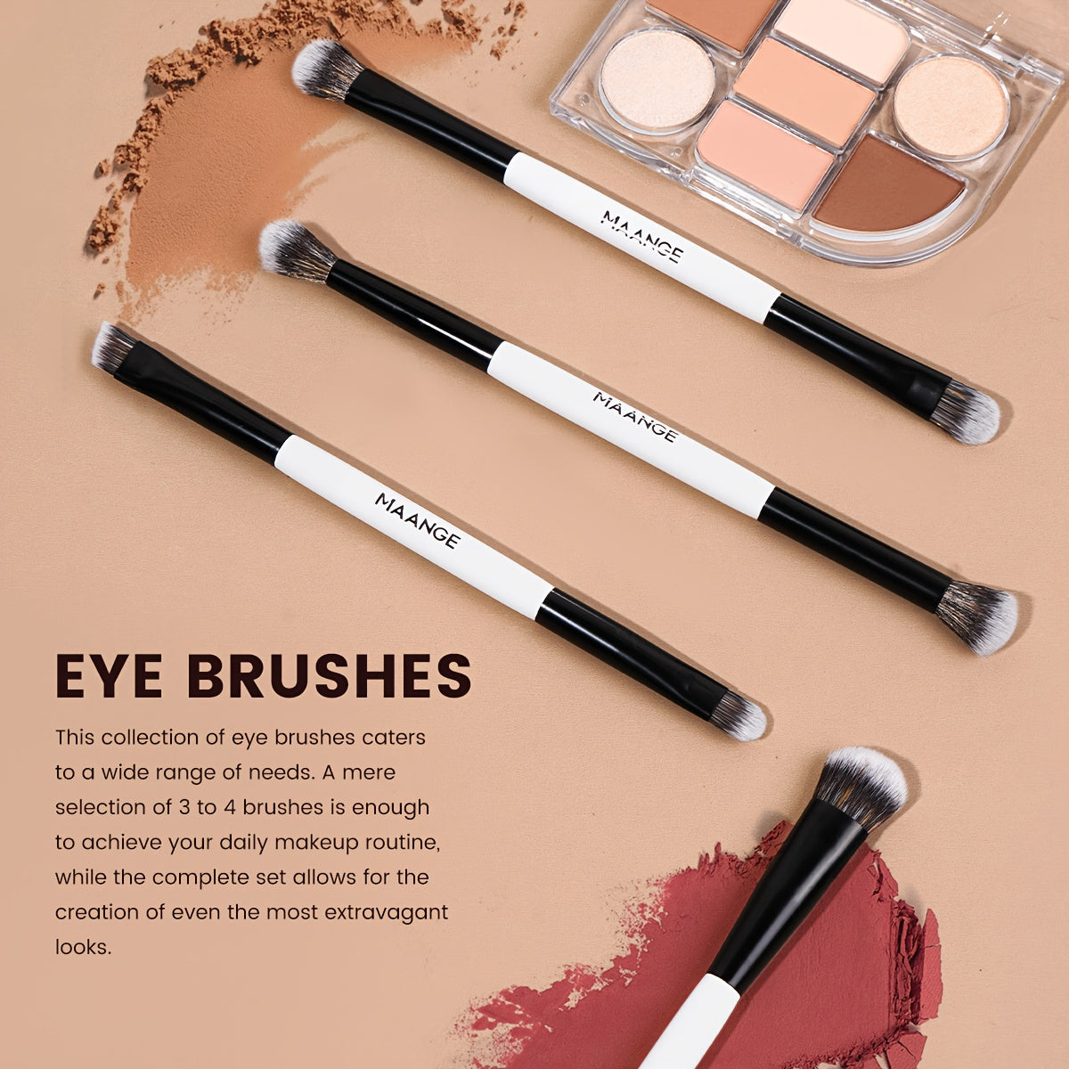 MAANGE 7-Piece Double-Head Makeup Brush Set – Soft Thick Bristles for Foundation, Powder, Blush & Travel-Friendly Beauty Application