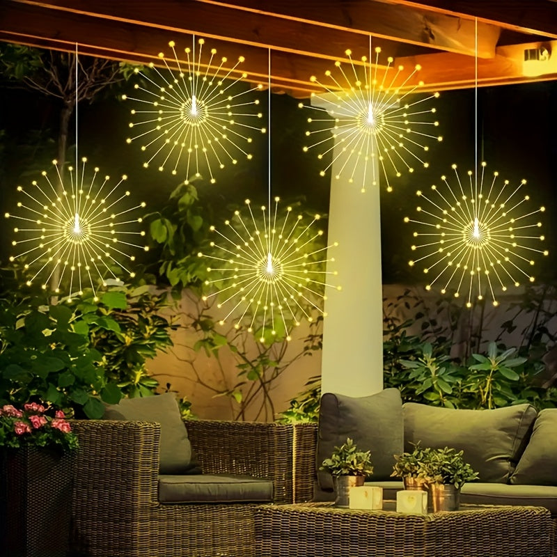 4pcs Per Set Solar Hanging Fireworks Lights