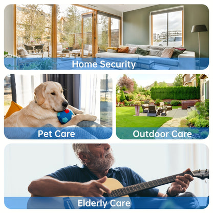 360° Panoramic 2K HD Security Camera – AI Motion Detection, Night Vision, 2.4G/5G WiFi, Google Assistant Compatible (Battery Not Included)