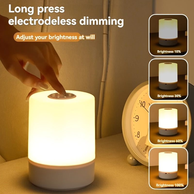 2026 Touch Bedside Lamp – Portable Dimmable LED Table Light with 3-Color Warm White Modes & USB Charging, Perfect Bedroom or Living Room Gift