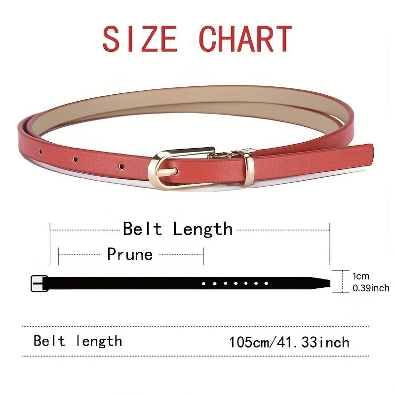 Women’s 5-Piece Slim Belt Set – Adjustable Waist Belts in 5 Colors for Dresses, Jeans & Everyday Outfits