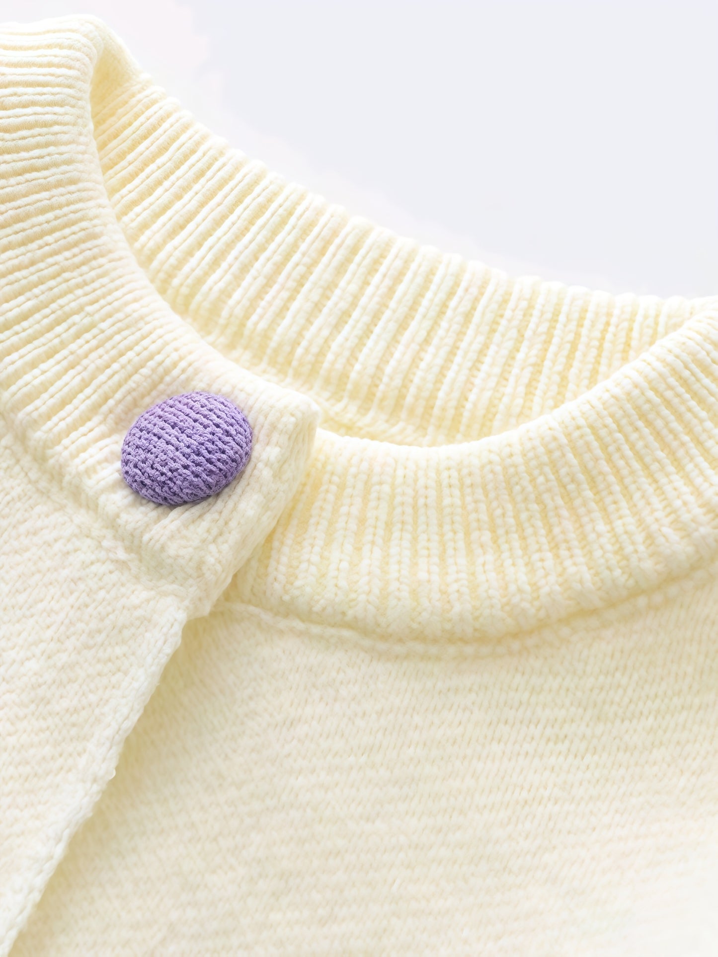 Girls’ 2-Piece Furry Fruit Sweater & Pleated Skirt Set – Cozy Purple Knitwear Outfit for Daily Wear or Parties in Autumn/Winter