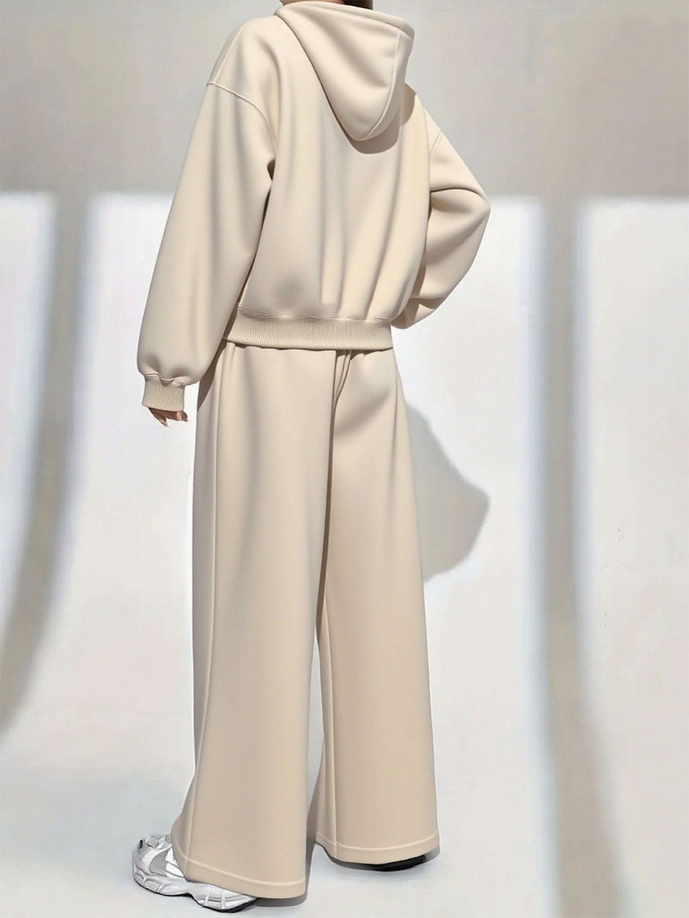 Women’s Winter Hooded Sweatshirt & Jogger Set – Casual Pullover with Letter Print, Pockets & Drawstring Waist