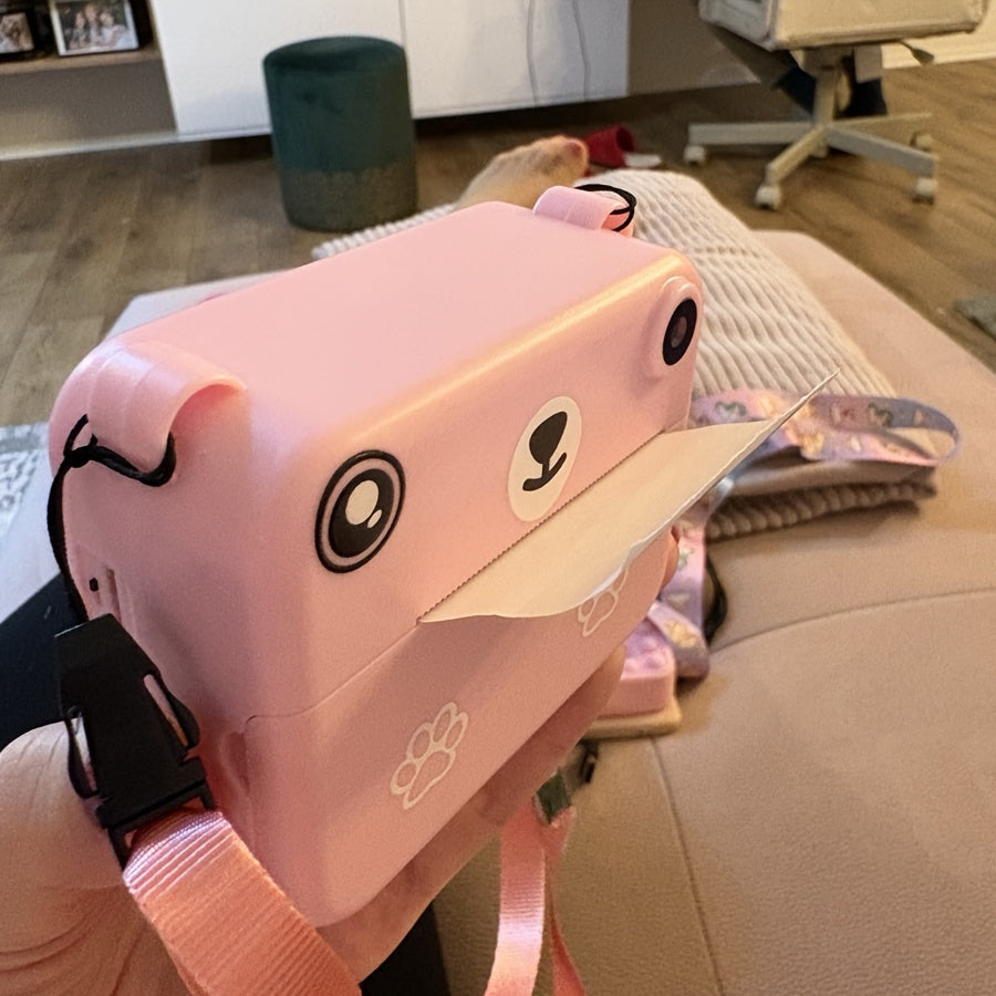 Mini Thermal Instant Printing Camera for Kids – Portable Shock-Resistant Camera with 3/5/10s Delay, USB Charging, 1300mAh Battery & 3 Rolls of Paper