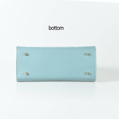 AKFU Women's Genuine Leather Handbag – Crocodile Texture Convertible Crossbody & Clutch with Detachable Strap