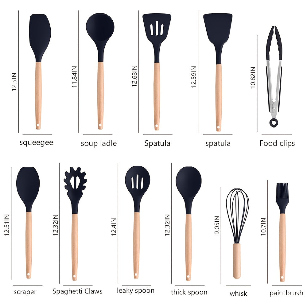 19-Piece Kitchen Utensil Set – Heat-Resistant Silicone Spatulas, 6 Sharp Knives, and Durable Cutting Board for Everyday Cooking
