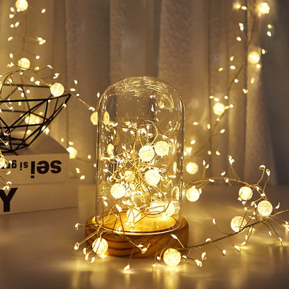 300 Cm / 118.11 Inches Long LED Ice Crack Ball String Lights - Elegant Hanging Decoration, Ramadan String Lights, Suitable for Weddings, Parties, Ramadan Festival, Eid Al-Fitr, Home/Office Decor, No Batteries Required, Easy t