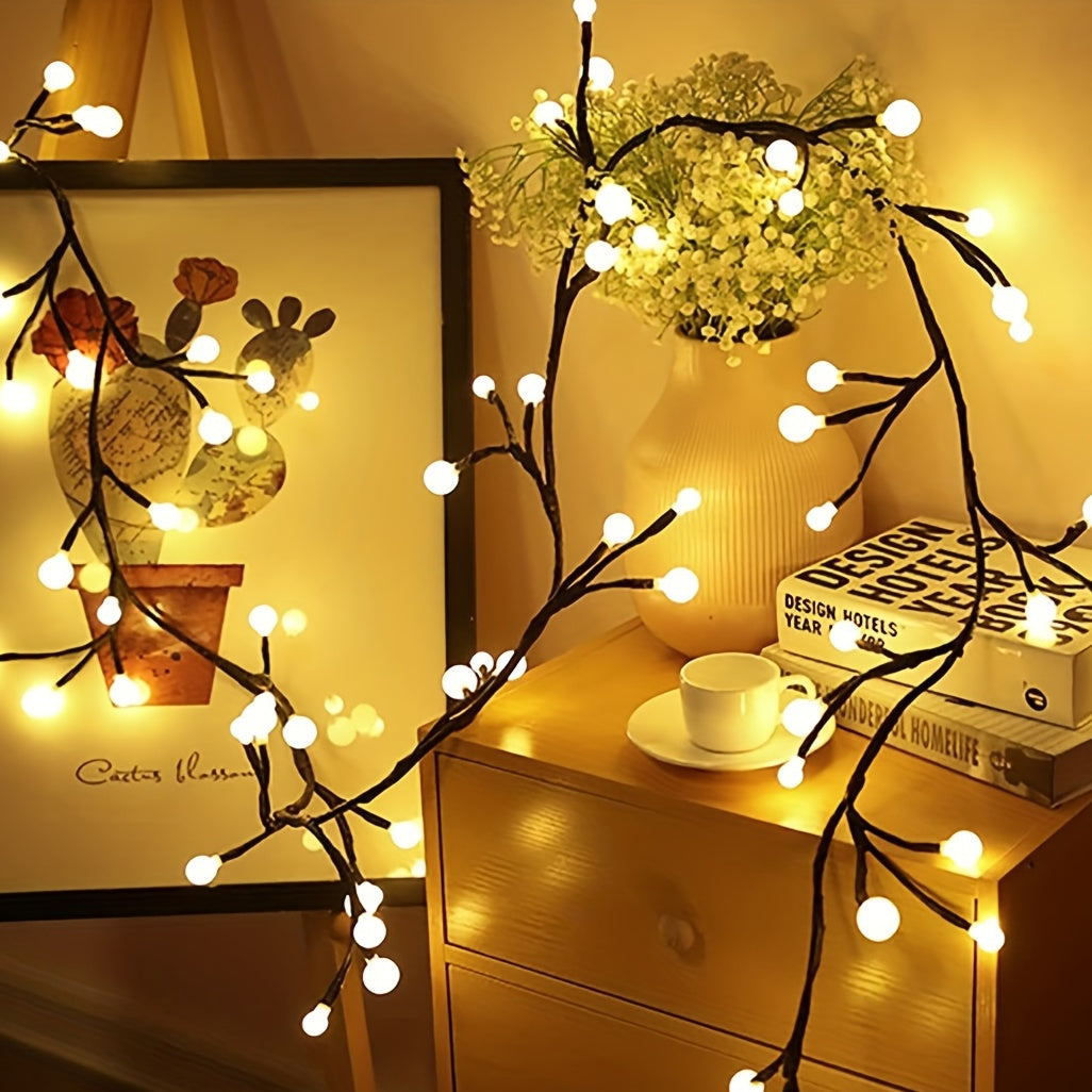 96-LED Willow Wall Lamp – Artificial Plant Branch Light for Elegant Bedroom & Living Room Decor