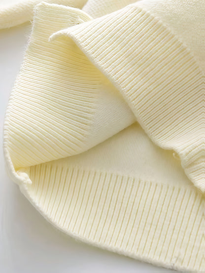 Girls’ 2-Piece Furry Fruit Sweater & Pleated Skirt Set – Cozy Purple Knitwear Outfit for Daily Wear or Parties in Autumn/Winter