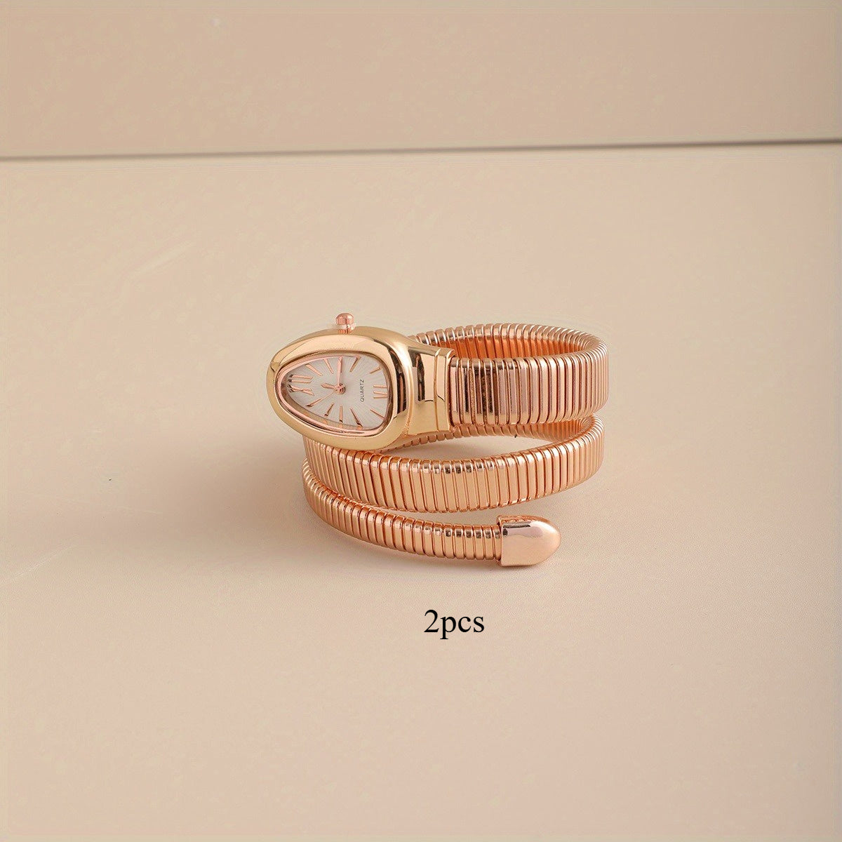 Bohemian Snake Quartz Watch – Stylish Flexible Coil Strap, Oval Case, Trendy Decorative Design, Perfect Gift for Women
