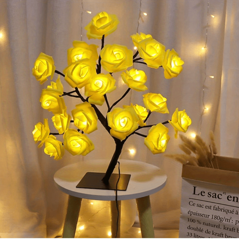 LED Rose Flower Lamp – Romantic 24-LED USB Fairy Light for Bedroom, Wedding & Valentine’s Day Decor
