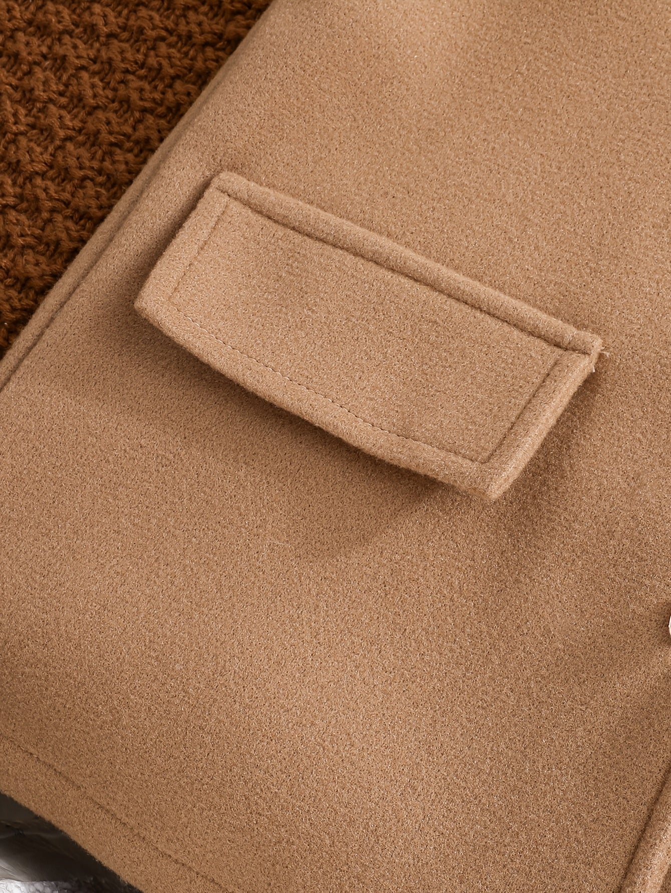 Girls’ 4-Piece Autumn/Winter Fashion Set – Button-Up Coat, Ribbed Long-Sleeve Top, Checkered Elastic-Waist Skirt & Matching Beret