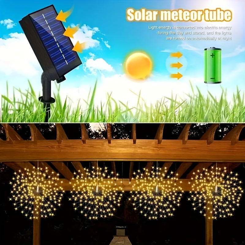 4pcs Per Set Solar Hanging Fireworks Lights