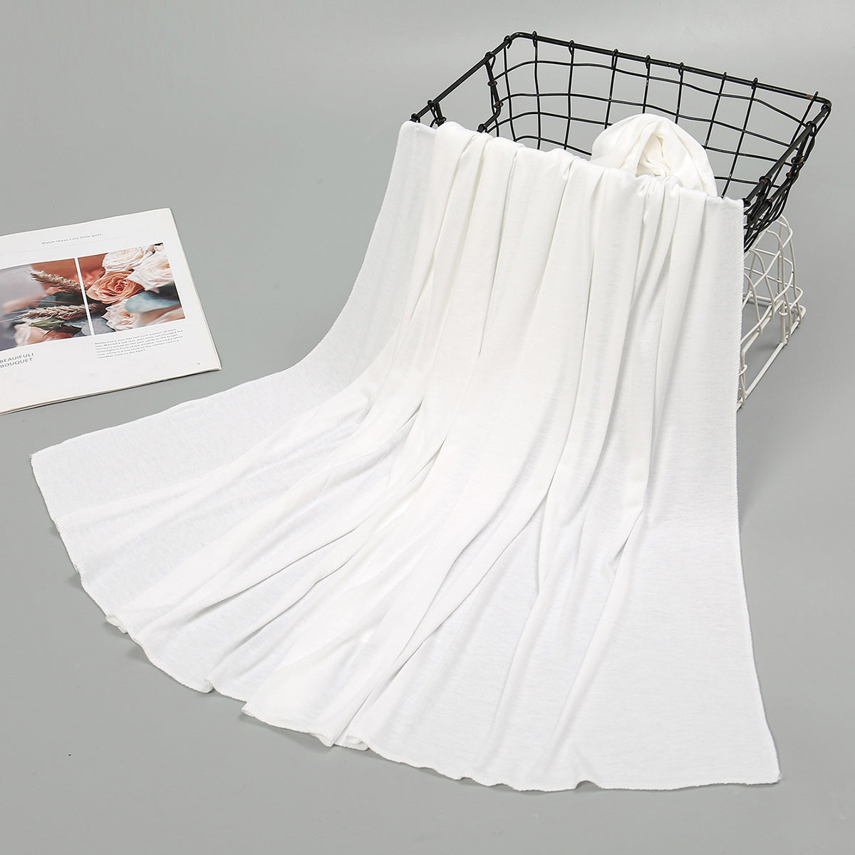 6-Piece Solid Color Breathable Scarf Set for Women – Lightweight Shawls & Headscarves for Modest Fashion and Festive Wear