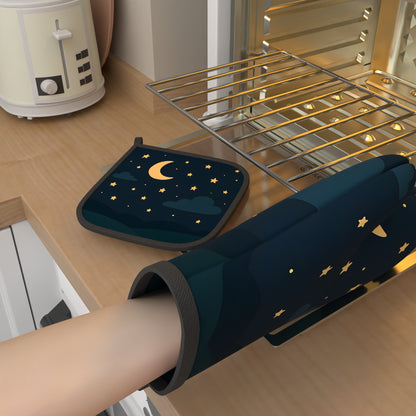 قطعتان من قفازات الفرن وحاملات الأواني المزخرفة | 26.92 × 17.02 سم، عزل حراري ممتاز، بوليستر، قابلة للغسل في الغسالة، مناسبة لتزيين المطبخ، والطبخ، والشواء، والخبز، والتخييم، والاستخدام اليومي في المطبخ، وحفلات المنزل